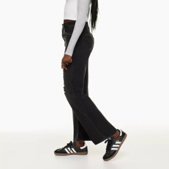 Levi's Women's Ribcage Straight Ankle Destructed Black Jeans - Picture 3 of 15